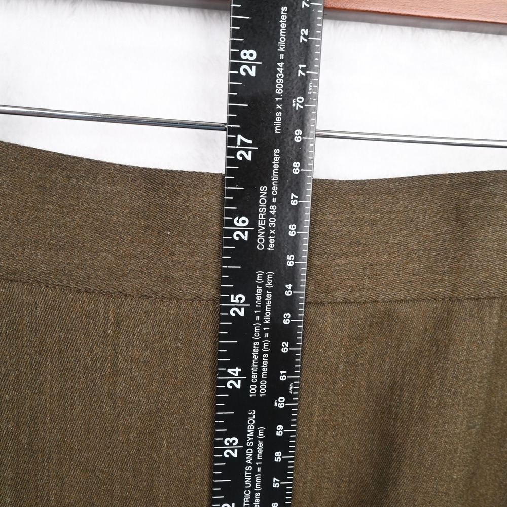 Barry Bricken Pencil Skirt Women 16 Brown Wool Midi Back Vent Lined Professional - Picture 4 of 6